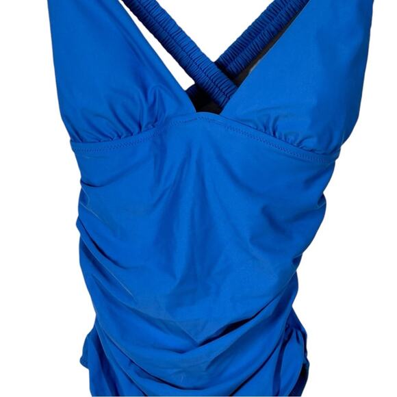 J. Crew Blue Scrunchie Strap One-Piece Swimsuit - Size 0 NWT - Picture 6 of 12